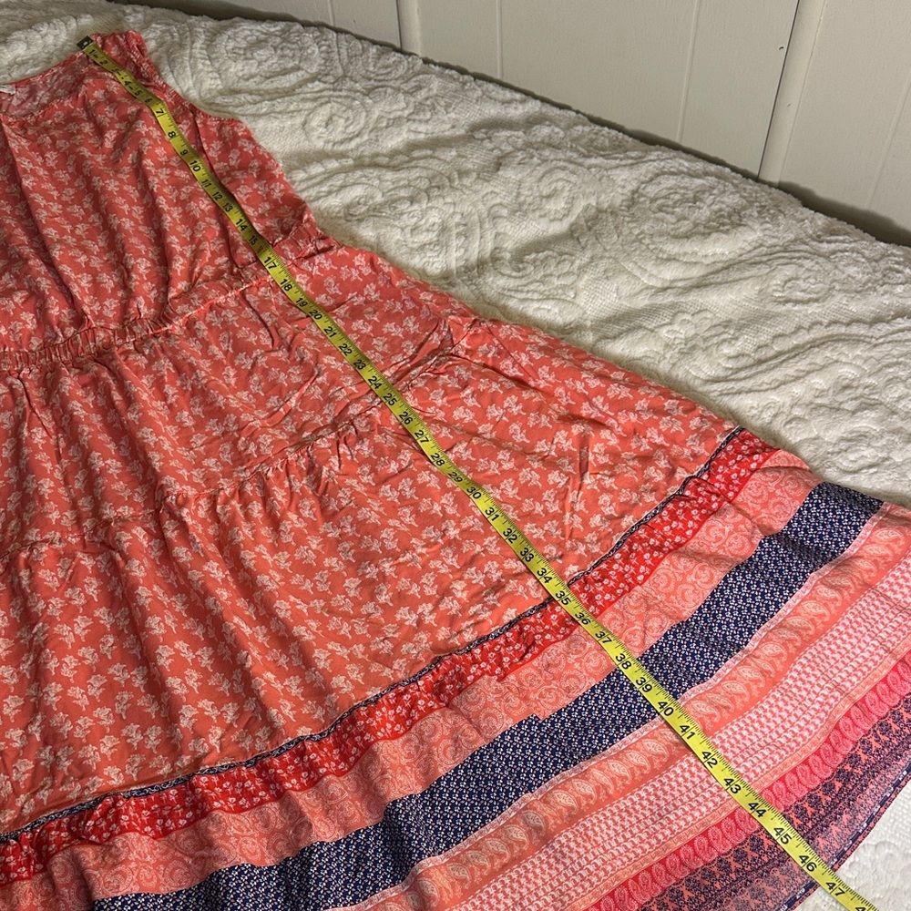beachlunchlounge Coral floral print multi color Midi Dress - Picture 9 of 9